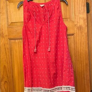 Lucky Brand Red Embroidered Dress